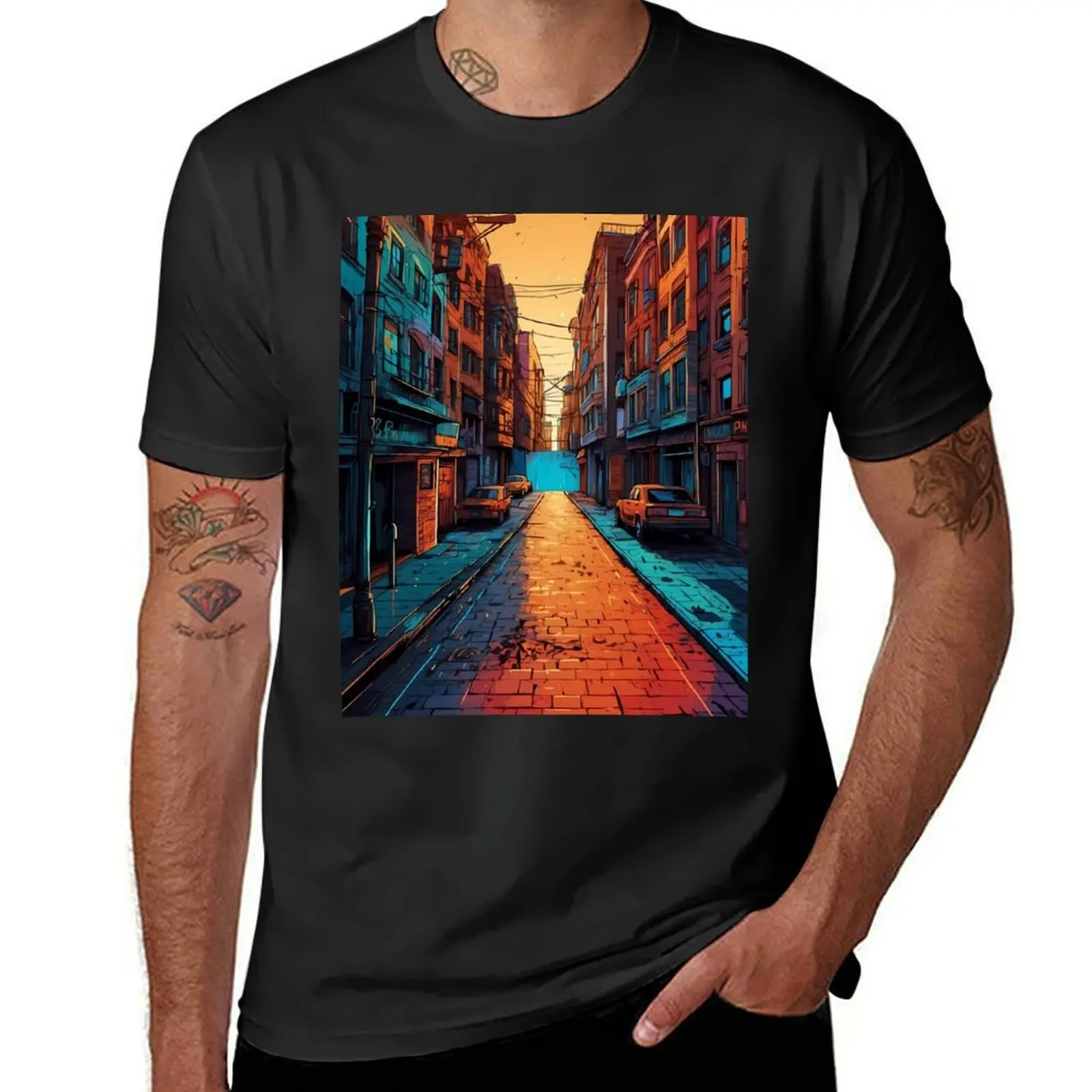 Sunset Boulevard: A City's Colorful Twilight T-Shirt new edition heavyweights fruit of the loom mens t shirts