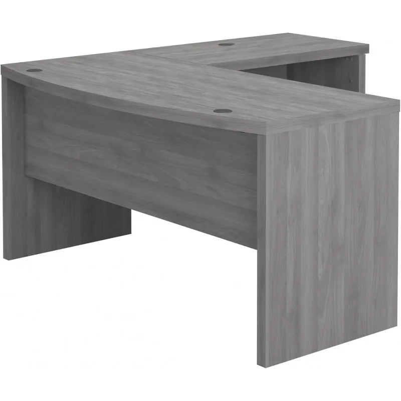 L Shape Bow Front Desk Charcoal Maple Modern Computer Desk Perfect for Home or Professional Workspace Style meets functionality