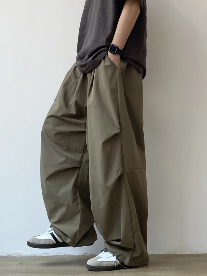 Joyzone Retro Japanese Style Loose Wide Leg Pants Men's Casual