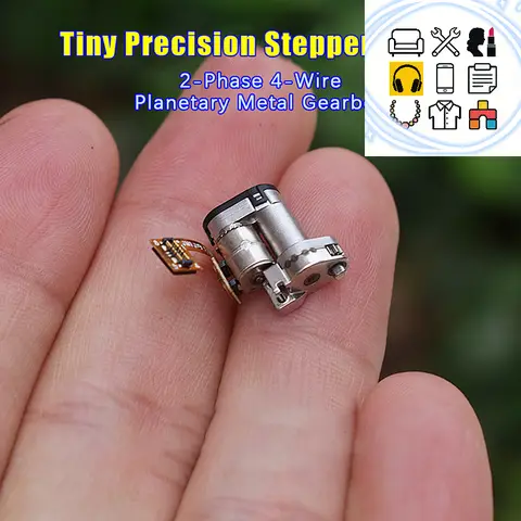 1PC 2-Phase 4-Wire 1.6mm Flat Shaft Micro Precision Stepper Motor Planetary Metal Gearbox Gear Stepping Motor