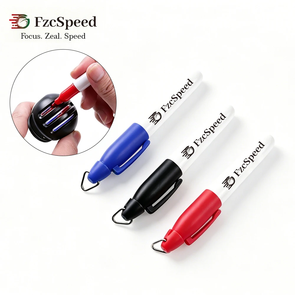 FzcSpeed Waterproof Golf Ball Marker Pen Plastic Ballpoint Pen Fade-Resistant Alignment Tool Portable Outdoor Golf Accessories