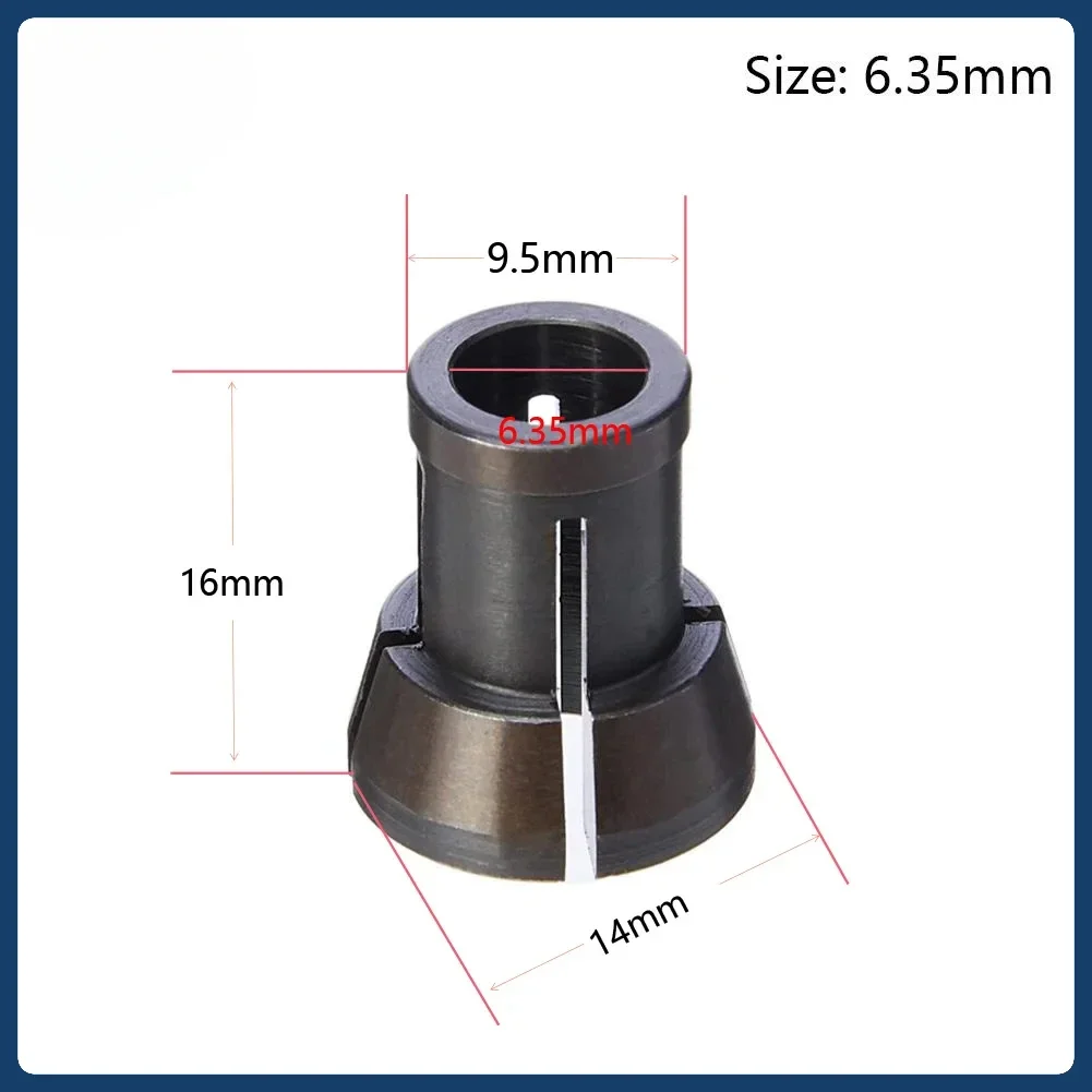 

High Precision Adapter Collet 8mm 6.35mm 6mm Collet Chuck Engraving Trimming Machine Router Milling Cutter Accessories