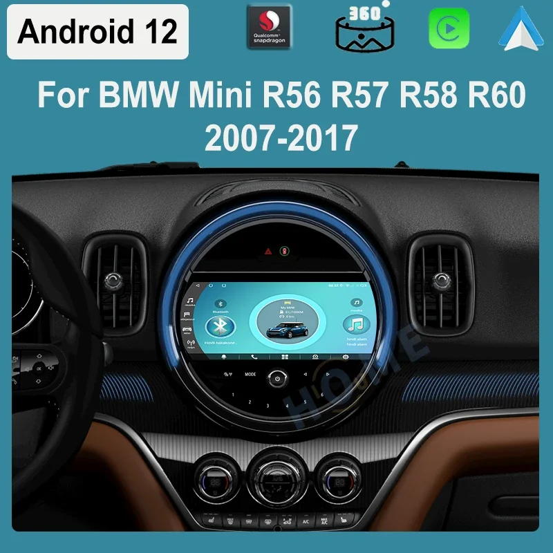 Android 12 For BMW Mini Cooper R56 R57 R58 R60 F54 F55 F56 F60 Radio ScreenMultimedia Player Car Stereo GPS Navigation Carplay