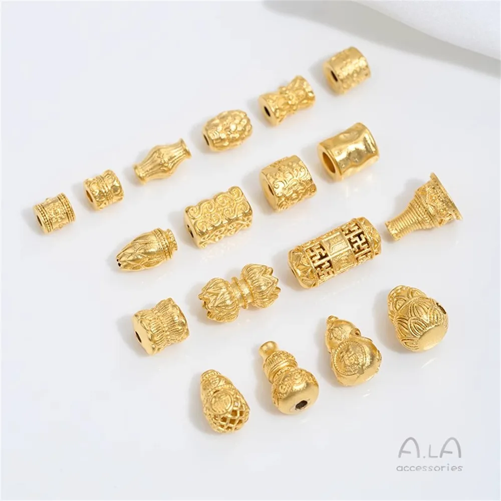 

Vietnam Sand Gold Lotus Beads Double-sided Bucket Beads Gourd Tee Jewelry Accessories DIY Handmade Accessories