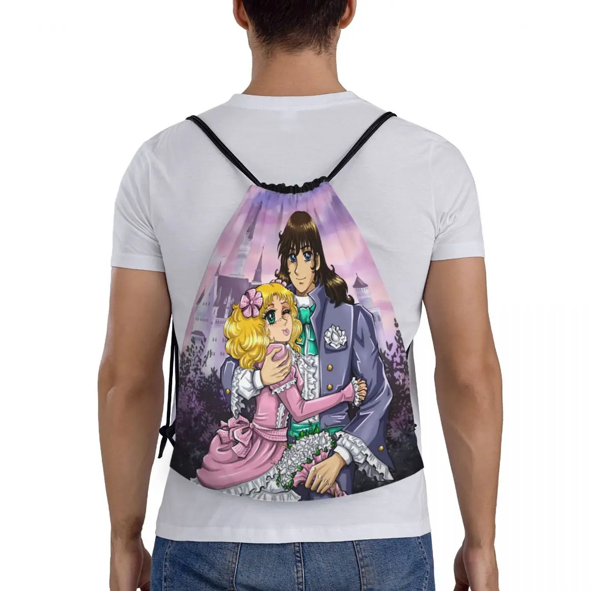 Сумка на шнурке с конфетами на заказ для покупок, рюкзаки для йоги, женские и мужские рюкзаки в стиле аниме, манга, спортивный рюкзак для спортзала для девочек