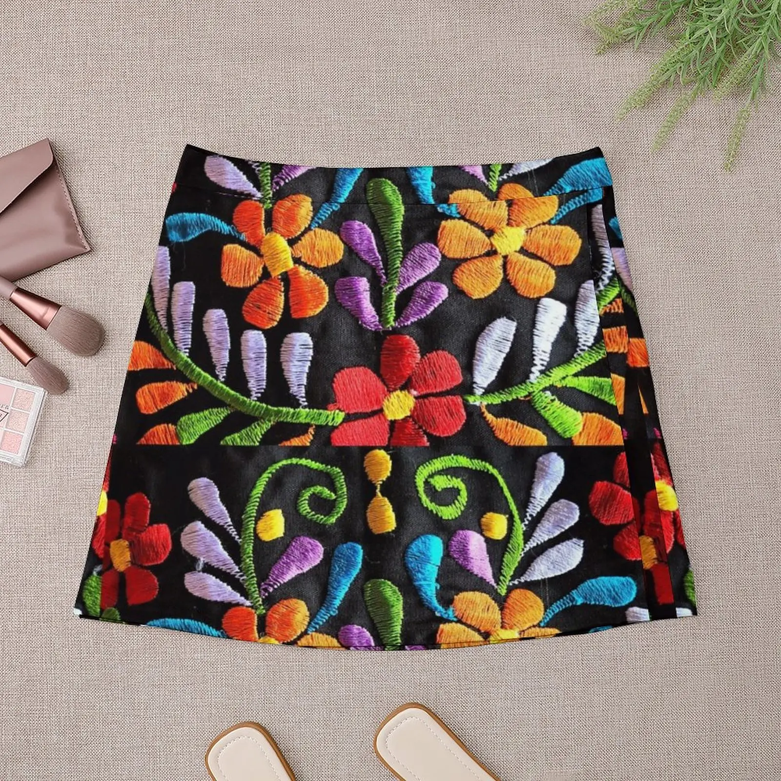 Mexican Flowers Mini Skirt mini skirt for women luxury women\'s skirt korean skirt