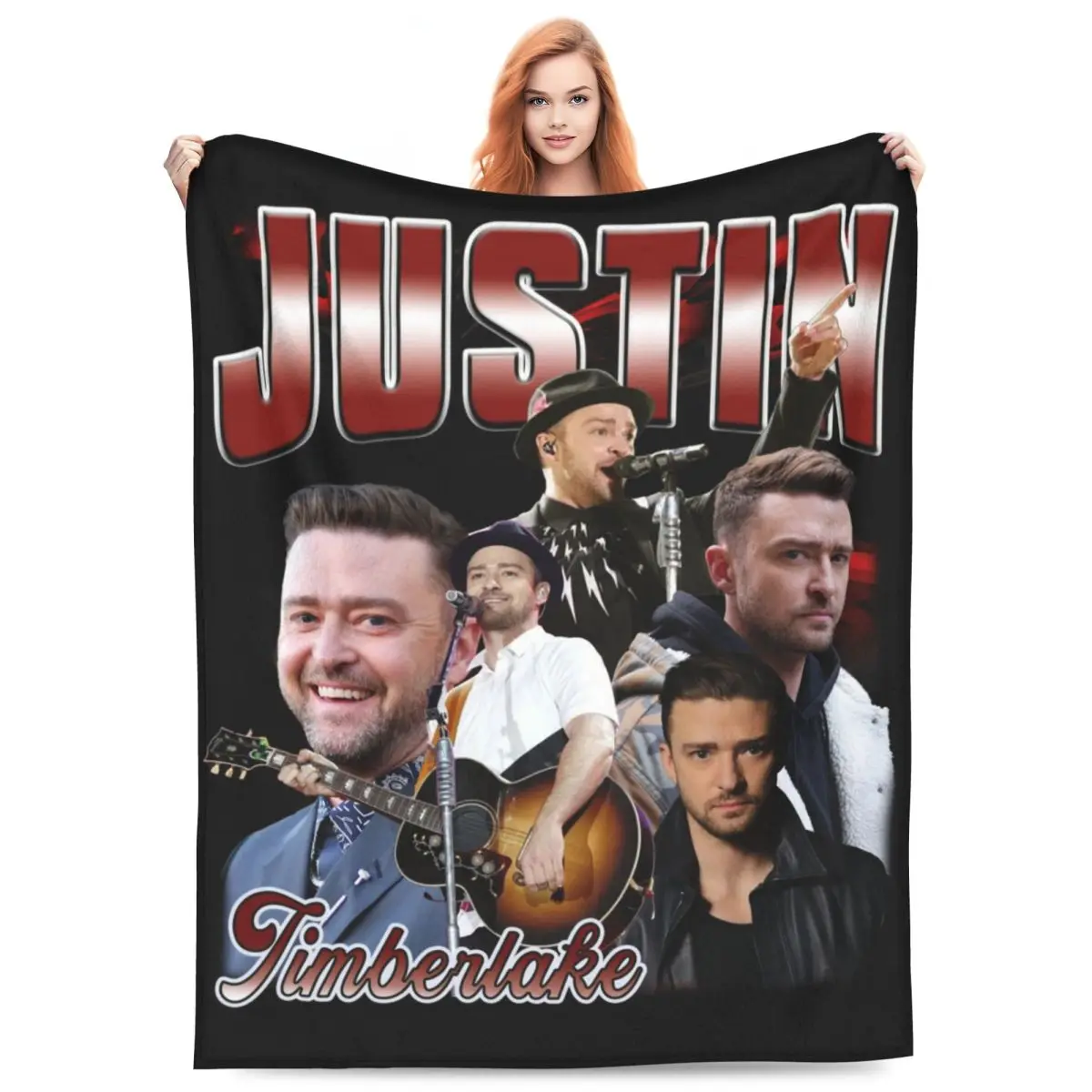 Justin Timberlake Singer Bootleg Blankets Fleece Textile Decor The Forget Tomorrow World Tour Cozy Soft Throw Blanket Bedspreads