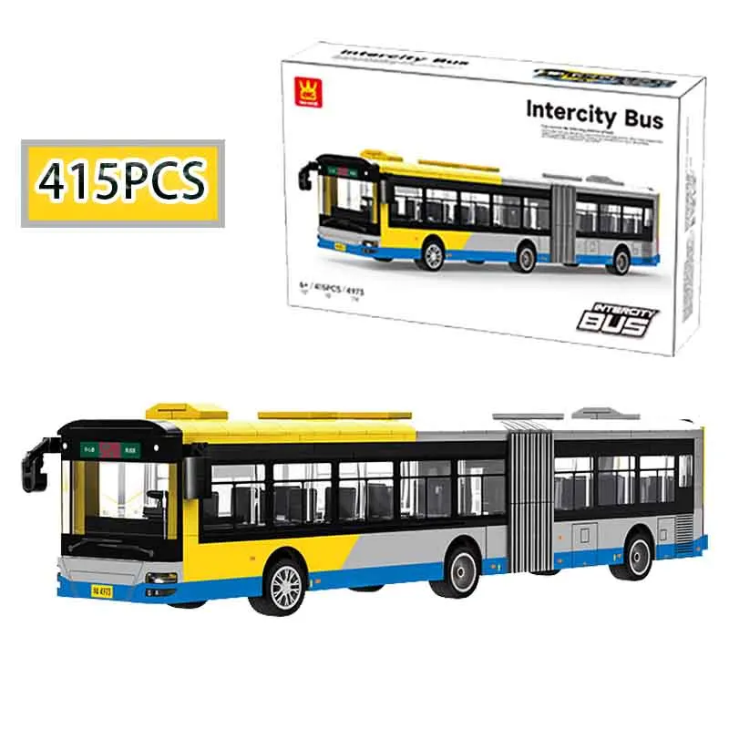 

Конструктор MOC 415 деталей: Креативная модель междугороднего автобуса, DIY-набор для сборки, декоративные строительные блоки, развивающая игрушка-головоломка для детей, подарок на день рождения