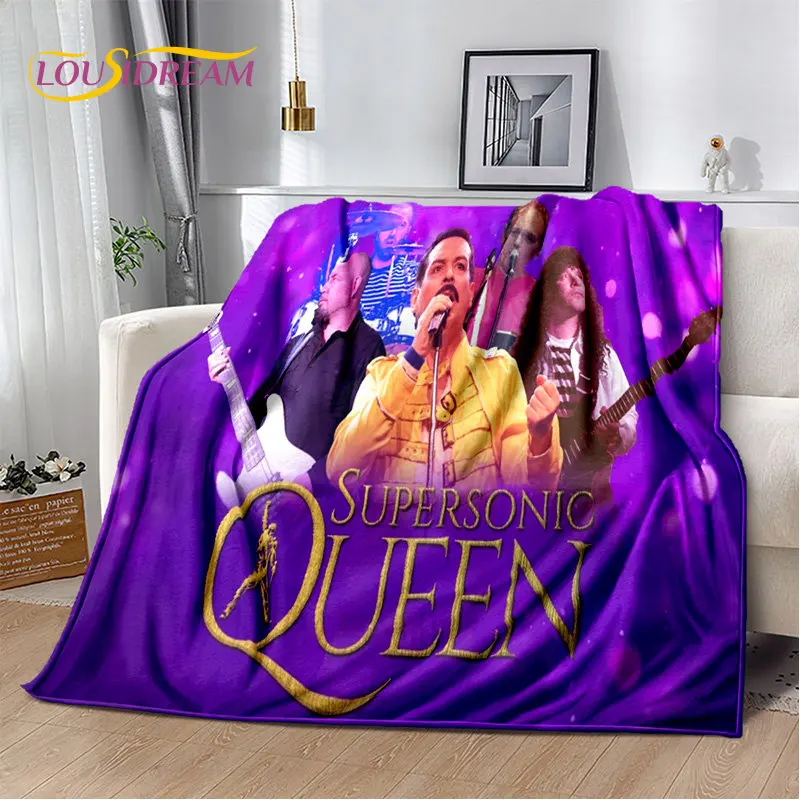 Couverture en peluche douce Freddie Mercury Queen Rock Band, couverture au glouton pour salon, chambre à coucher, lit, canapé, housse de pique-nique