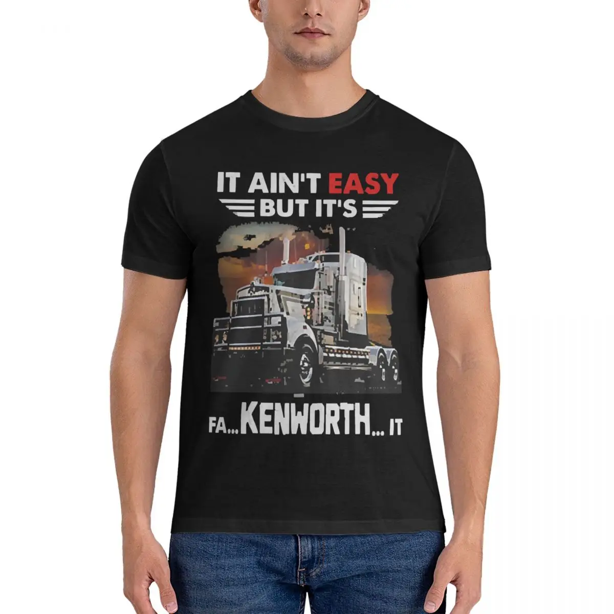 Trucker It Is Fa Kenworth It T Shirts for Men 100% Cotton Casual T-Shirts Crewneck Kenworth Tee Shirt Short Sleeve Clothing Gift