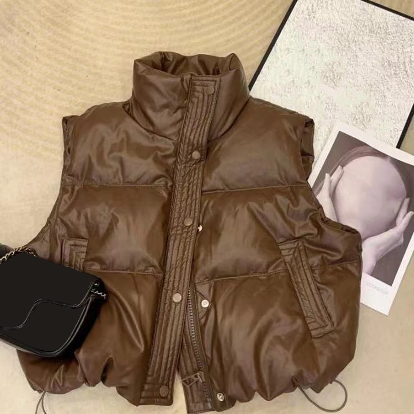 Manteau chaud en duvet pour femme avec poches et boutons, gilet femme, mode automne et hiver, plus récent, grande taille, 2XL