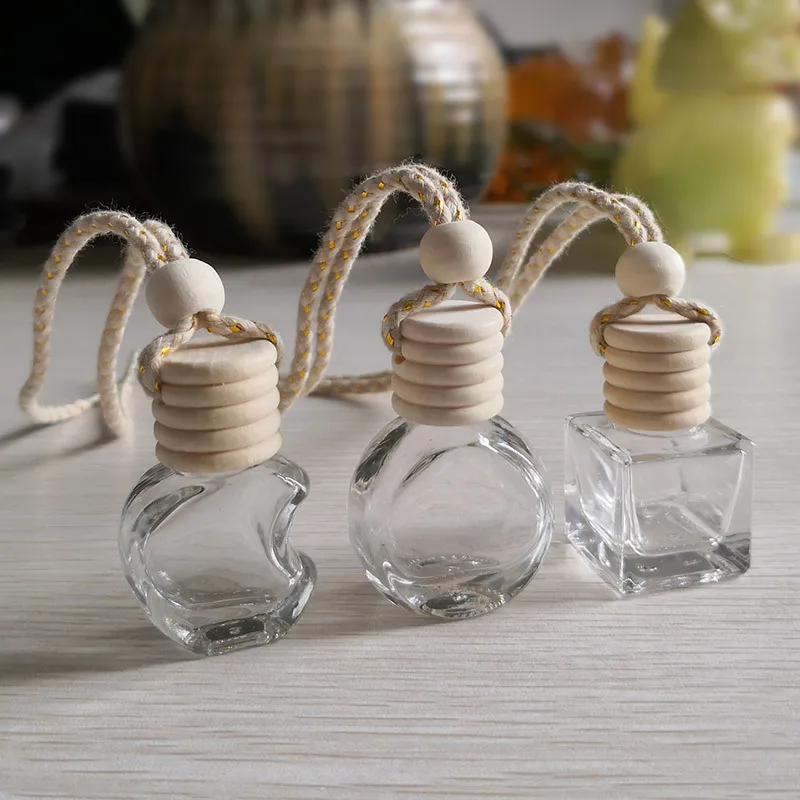 Glass bottles Car Air Freshener Hanging Perfume Pendant Bottle Auto Essential Oils Perfume Bottle Diffuser Automobiles Ornaments