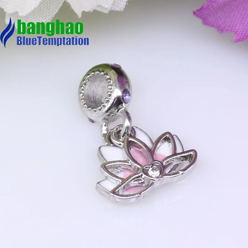 

wholesale DIY Fashion Lotus flower Charm for making accessories for jewelry alloy pendants bracelets beads DGB670