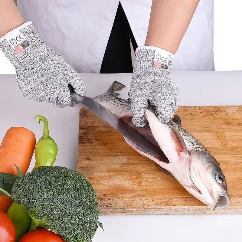 HPPE-Sicherheits-Anti-Schnitt-Handschuhe der Stufe 5, hochfest, Industrie, Küche, Garten, kratzfest, schnittfest, Glasschneiden, vielseitig einsetzbar – Detail 6