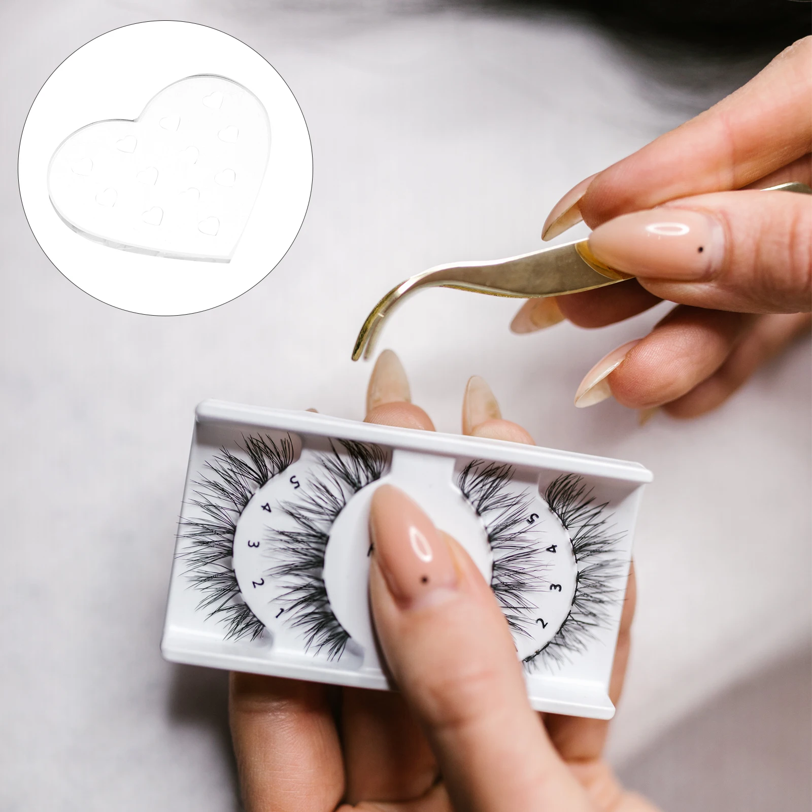 

Eyelash Glue Tool Container Extension Organizer False Holder Round Grafting Console Glass Assistant Tools tray portable mini