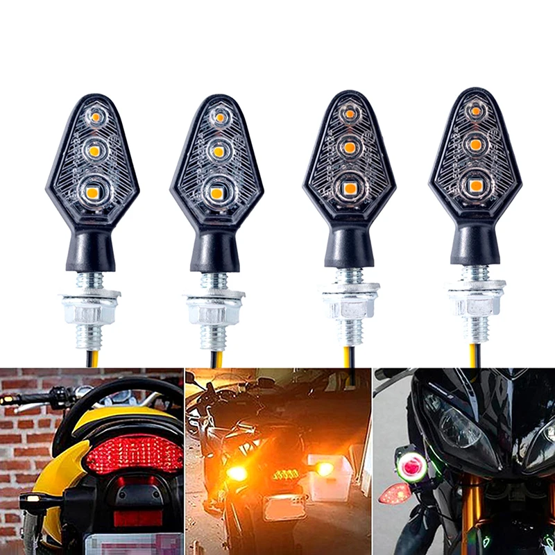 Motorcycle 3LED Dynamic Flowing Light Mini Motorcycle Turn Signal LED Signal Lamp Motorcycle 12V Modified Break Lamp Turn Light