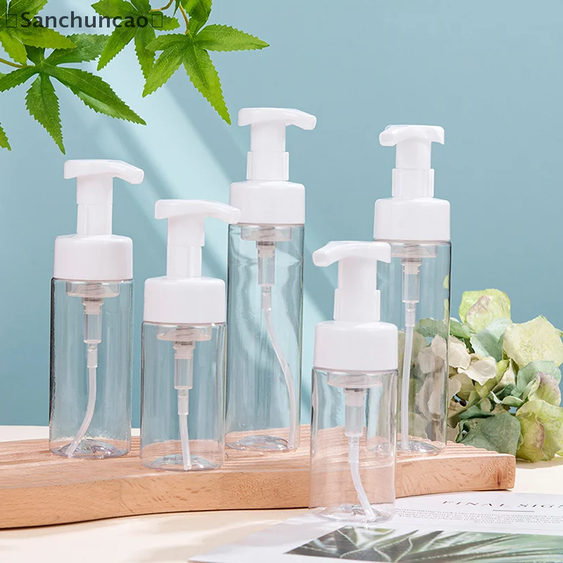 100-200ml Foaming Pump Bottle Facial Cleanser Portable Plastic Foam Bottles Refillable Lotion Shampoo Dispenser