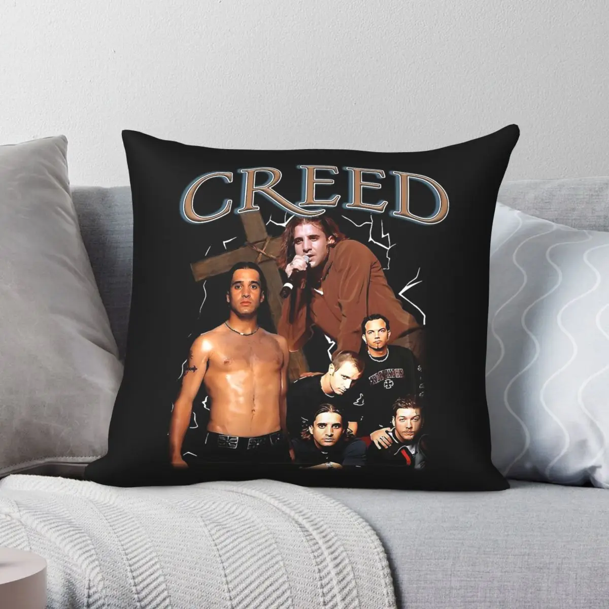 Creed Band Weathered Album Square Pillowcase Polyester Linen Velvet Creative Zip Decorative Pillow Case Room Cushion Cover
