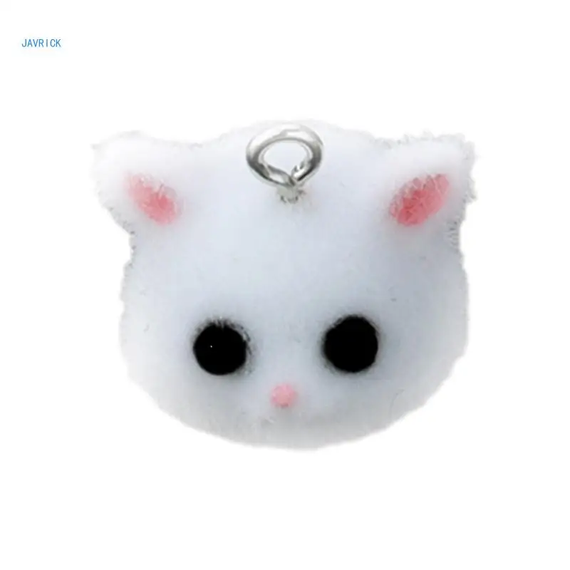 Bear Pendant Handmade Flocking Resin Keyrings Soft Cartoon Animal Pendants Jewelry Versatile Bag Charm Accessory