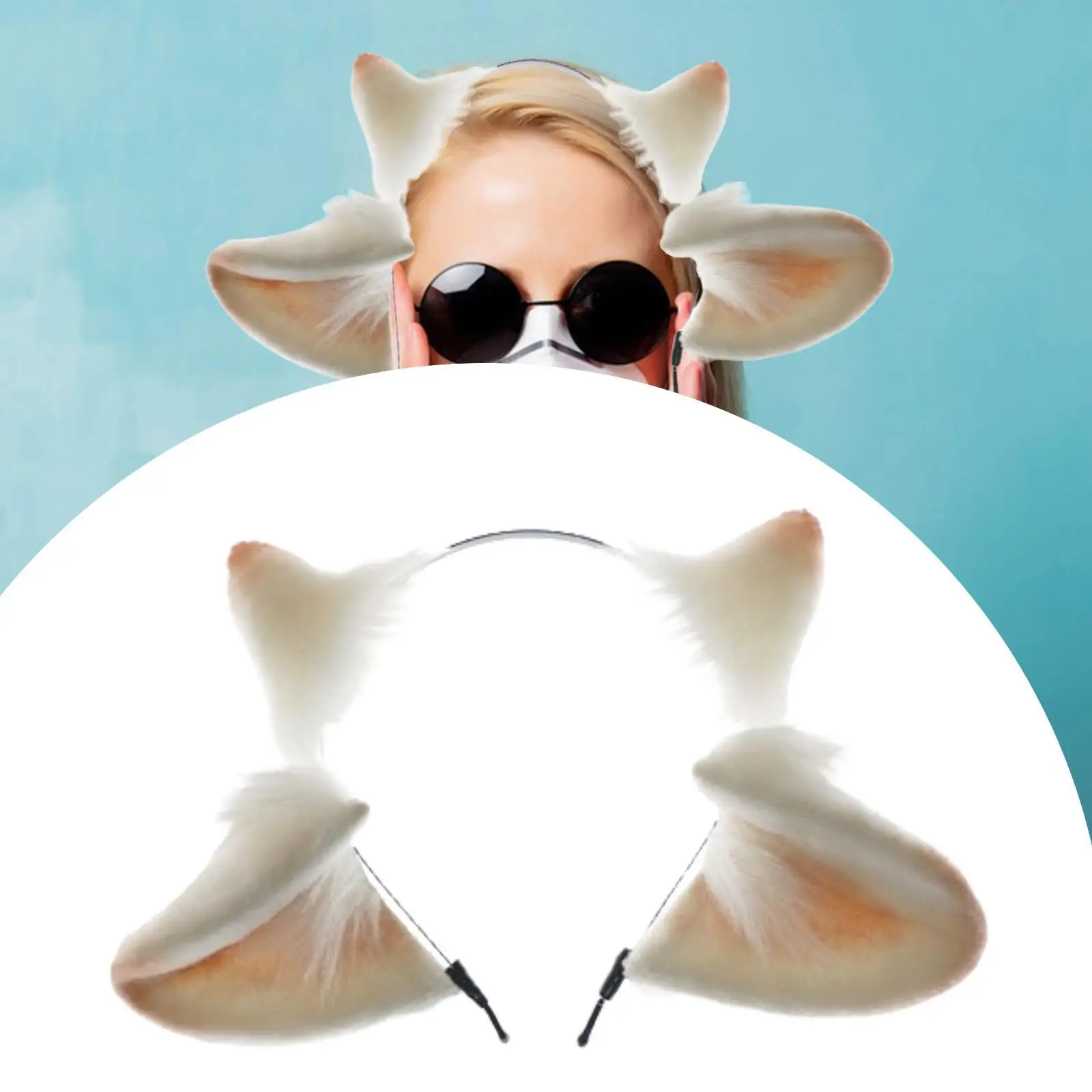 

Lamb Ear Headband Anime Headdress for Stage Performance Carnival