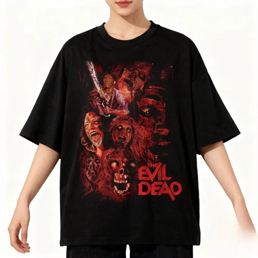 المرأة الشر الميت قميص خمر الرعب Bootleg المحملة سام رايمي الكلاسيكية الجرافيك الرماد ويليامز فيلم التي شيرت الرجعية الرعب ميرش عبادة