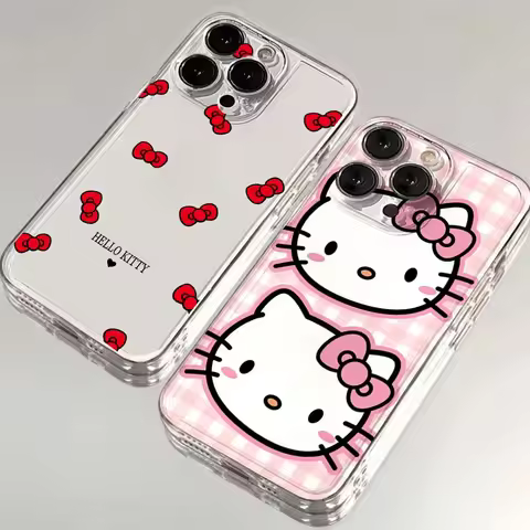 Pink Bow Tie Hello Kitty Case For Infinix Tecno Spark 30C 20C 10C 10 20 Pro GT 20 Pro Camon 19 20 30 40 Pro Pova 4 5 6 7 Cover