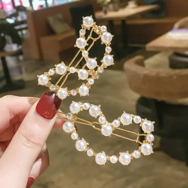 Fashion Imitation Pearl Hair Clip Metal Hairclip Elegant Barrette Bobby Hair Pins Wedding Girl Hair Clip Hair Barrette For Women