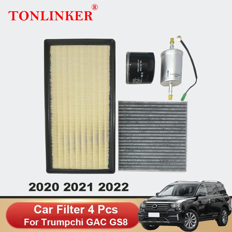 TONLINKER Car Cabin Air Filter Oil Filter Fuel Filter For Trumpchi GAC GS8 2017 2018 2019 2020 2021 2022 2.0AT 4B20M1 Model Set