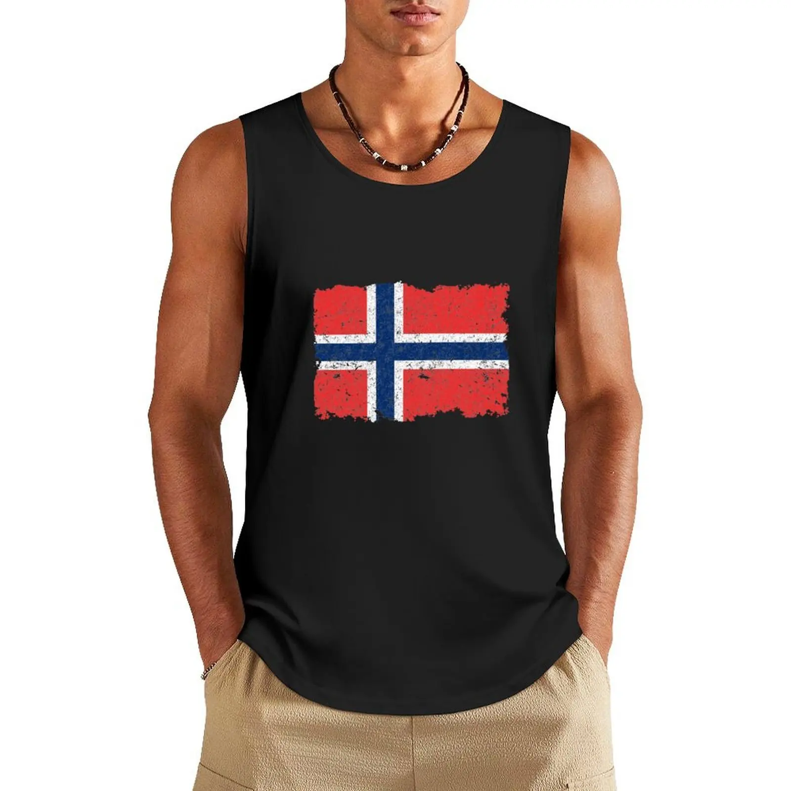 

Vintage Norway Flag Tank Top men clothings gym clothing men gym t-shirts