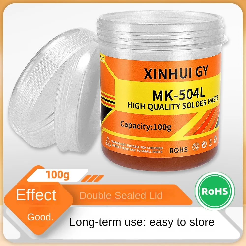 MK-504L Lead-Free Eco-Friendly 4pcs Set Solder Paste + Solder Wick + Brush + Syringe Flux