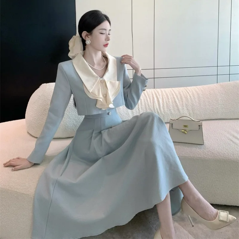 Röcke setzt Frauen Kleidung koreanische Mode entworfen Frühling Herbst Ernte Top Büro Dame Hepburn Stil elegante High Street Chic