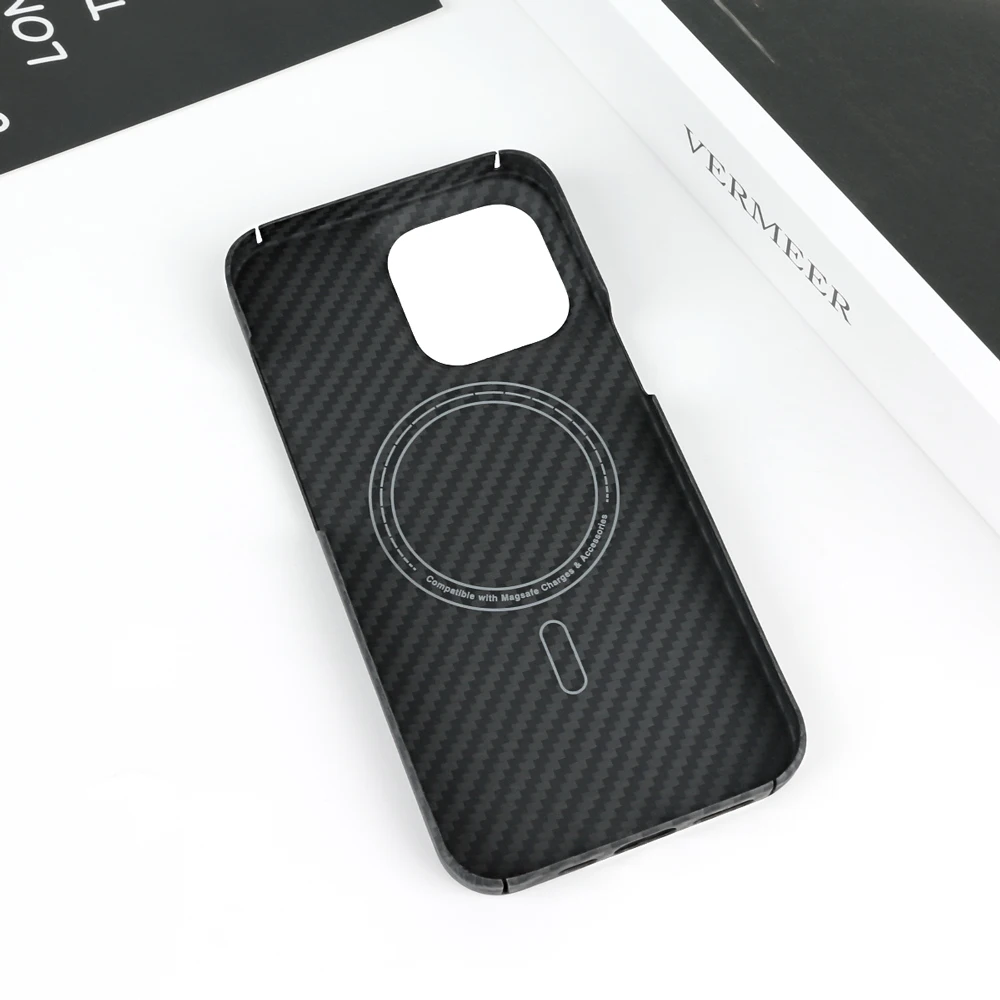 For Magsafe Magnetic Carbon Fiber Case For iPhone 14 13 Pro Max Cases Ultra Thin Aramid Fiber Cover for iPhone 14 Pro 13  Funda