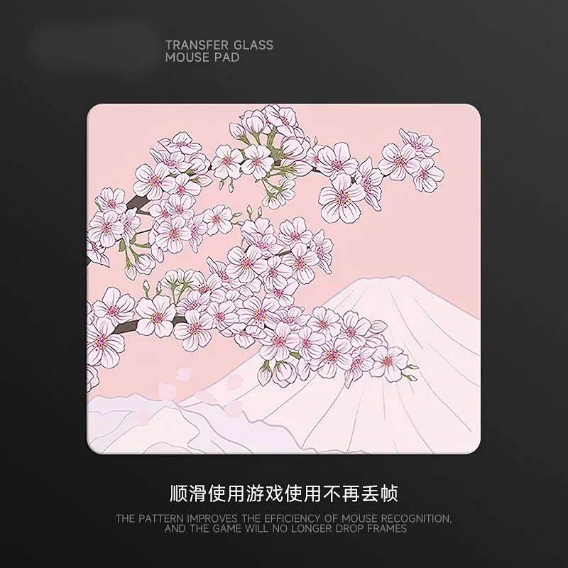 Tappetino per mouse da gioco in vetro Plum Blossom XS Tappetino da scrivania con superficie liscia smerigliata Aggiornamento temperato FPS Tappetino per accessori da gioco personalizzati per ufficio