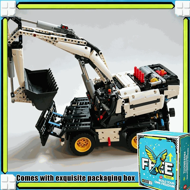 2181PCS MOC Mechatech Mechavator Compact Excavator Digger Model Custom Puzzle Building Blocks DIY Assembly Engineering Toy Gift