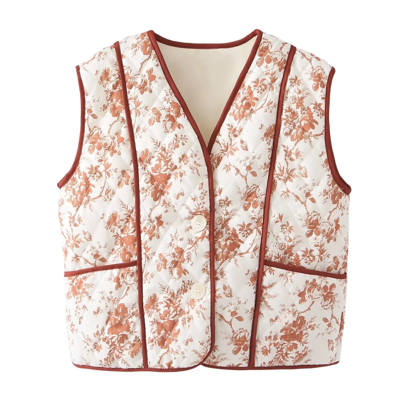 Casual Printed Women Vest Top Loose Sleeveless Cardigan Jacket Fashionable Chic Women Single-breasted Jacket Women's Autumn Vest