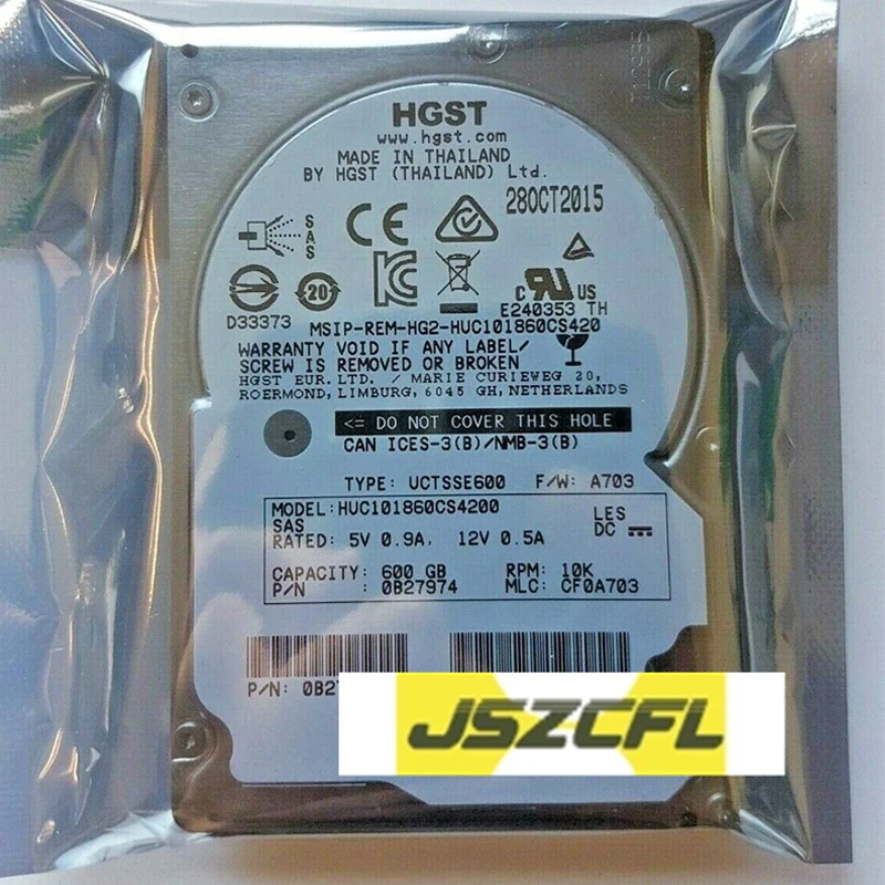 1 peça quase novo original huc101860cs4200 hdd 600gb sas 2.5 "128mb 15k para disco rígido interno servidor