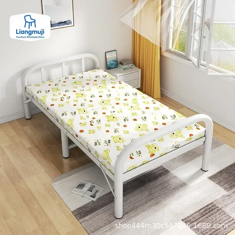 Single Folding Bed, Simple Family Companion Bed for Lunch Break, Reinforced Design with Thick Steel Pipes, Family Folding Bed