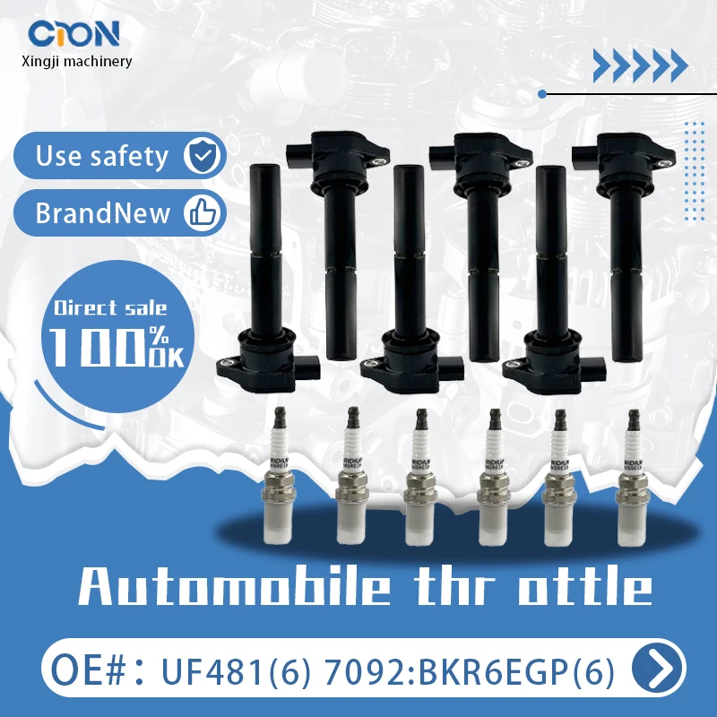 

a set of Xingji 6 Ignition Coil Packs and Spark Plugs For Mitsubi-shi Endeavor Galant #UF481 And #7092;BKR6EGP