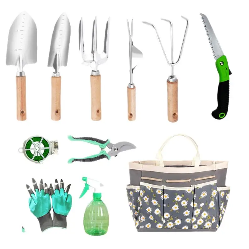 11-Piece Stainless Steel Gardening Tools Set for Home Planting & Flower Care