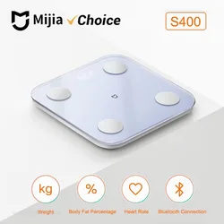 Mijia Body Fat Scale S400 Bluetooth 5.0 Smart Home Body Scale Max 150KG LED Display Dual Frequency Accurate Measurement