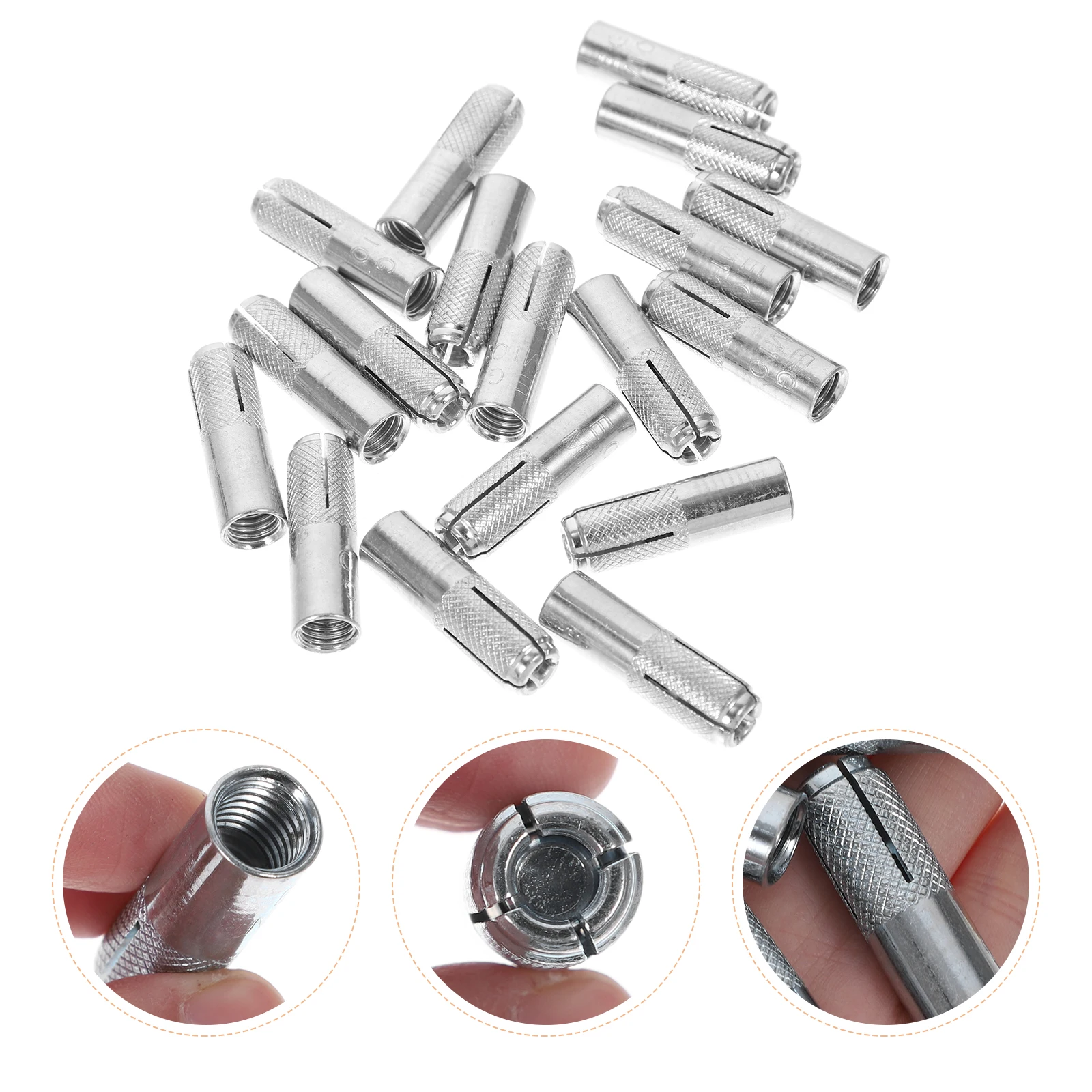 

50Pcs High Strength Concrete Drop In Anchors Solid Knurled Bolts For Concrete And Other Materials