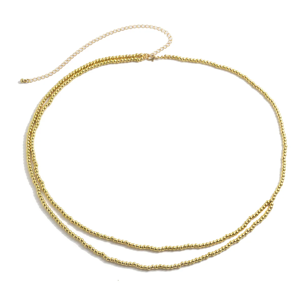 Retro Gold Farbe Perle Perle Taille Kette frauen 2024, Einfache Kreative Süße Mädchen Körper Kette Strand Mode Charme Schmuck