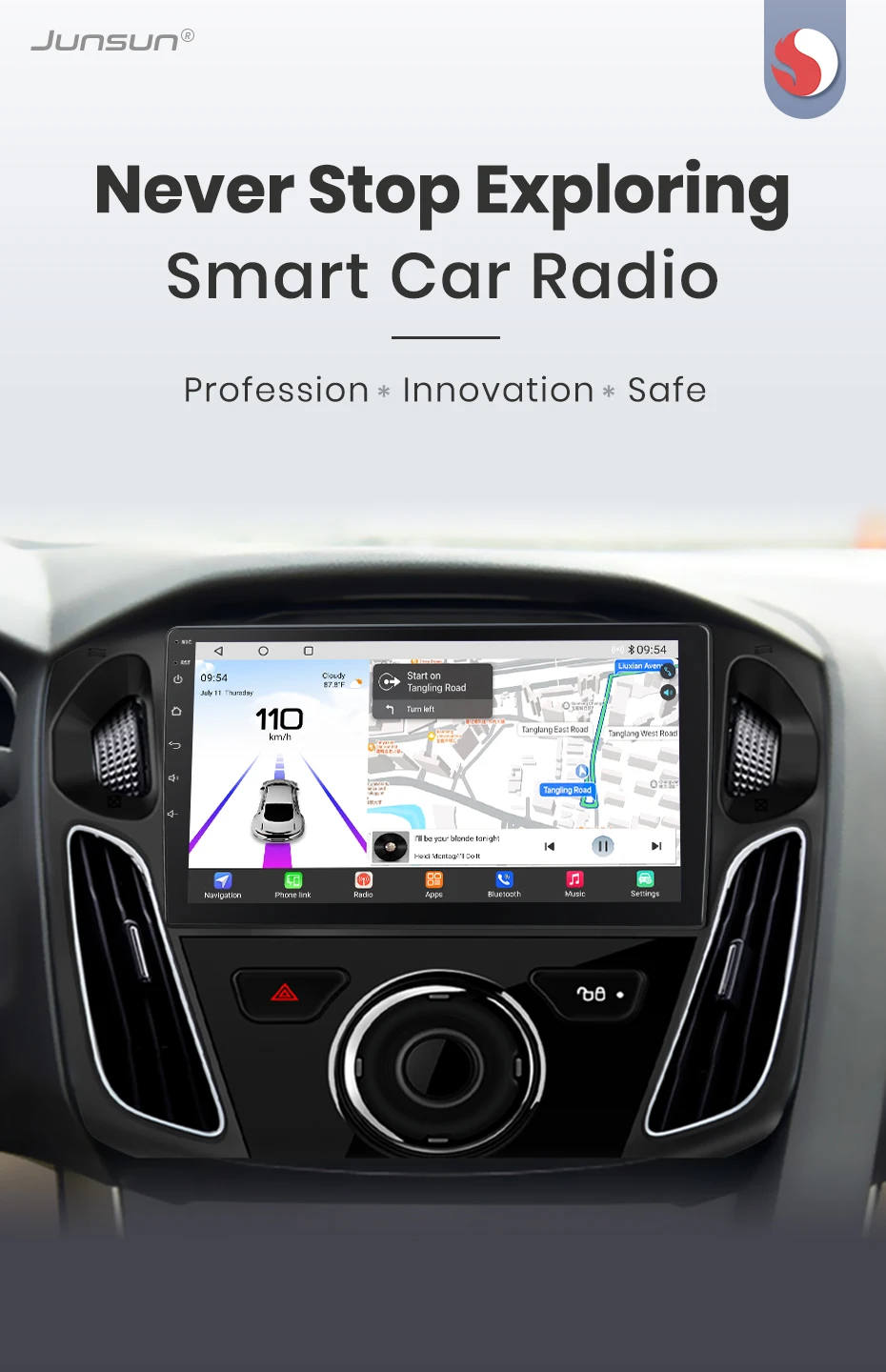 Junsun Qualcomm 8-Core 360 Kamera Wireless CarPlay Android Auto Autoradio für Ford Focus 3 mk3 2011-2019 GPS – Detail 2
