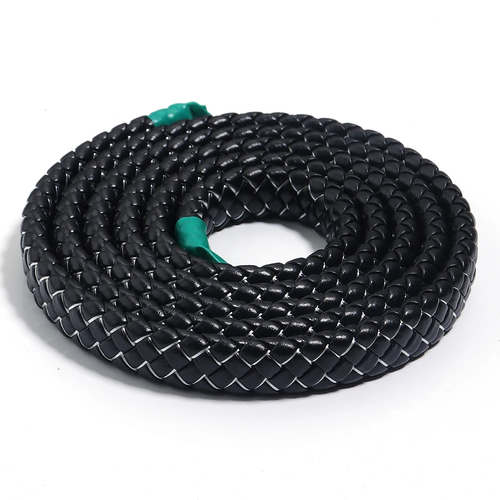 Genuine Cow Leather Braided Thong Cord for DIY Crafts