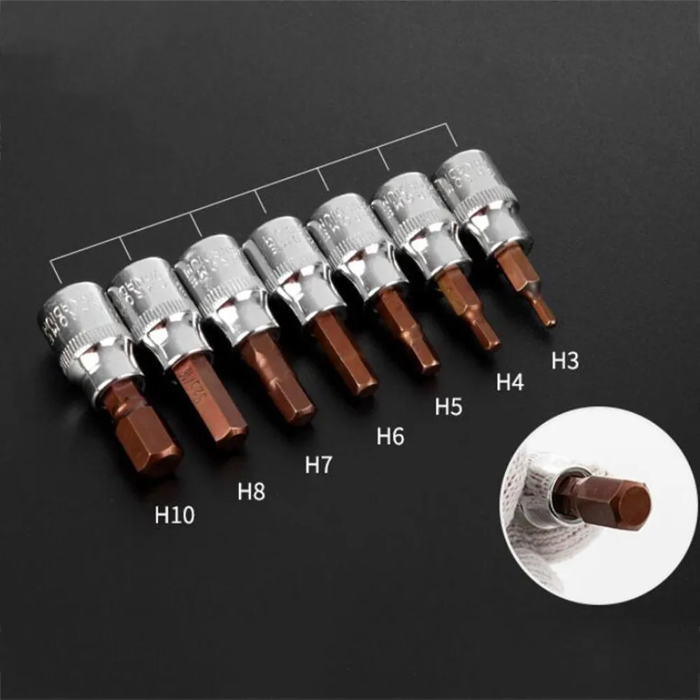 1pc 3/8 Inch Drive Hex Socket Bit H3 H4 H5 H6 H8 H10 T25 T30 T40 T50 T55 PH1 PH2 PH3 PZ1 PZ2 PZ3 Screwdriver Bits Hand Tools