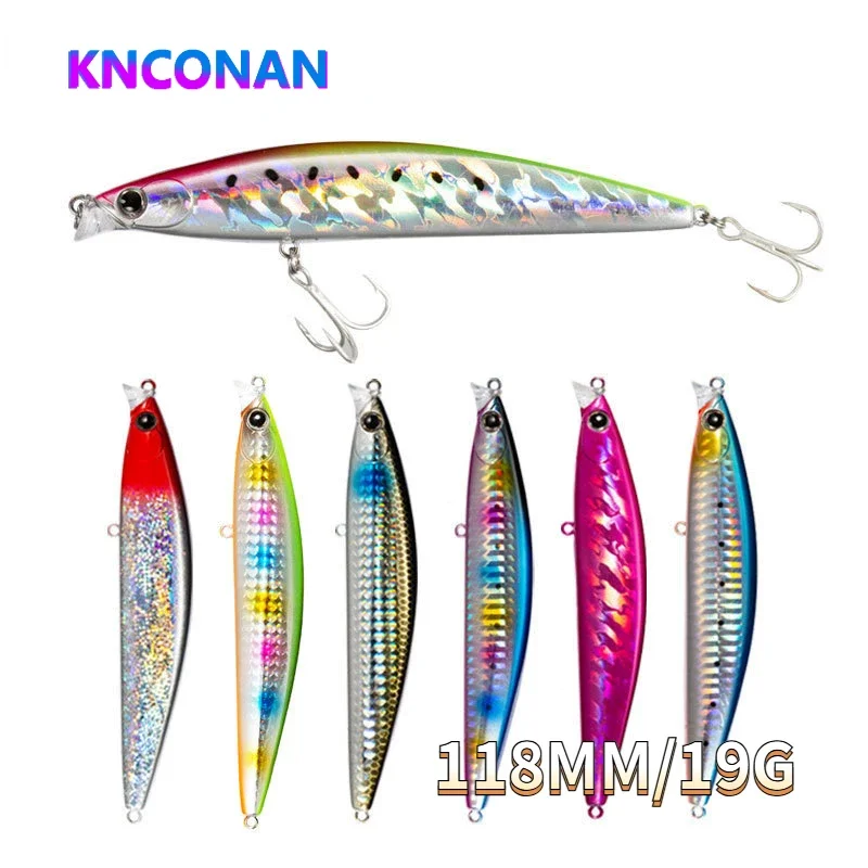 KNCONAN 118mm 19g Floating Minnow Lure Topwater Bass Trout Saltwater Lures Wobbler Fishing Bait Pesca Lure Hard Bait