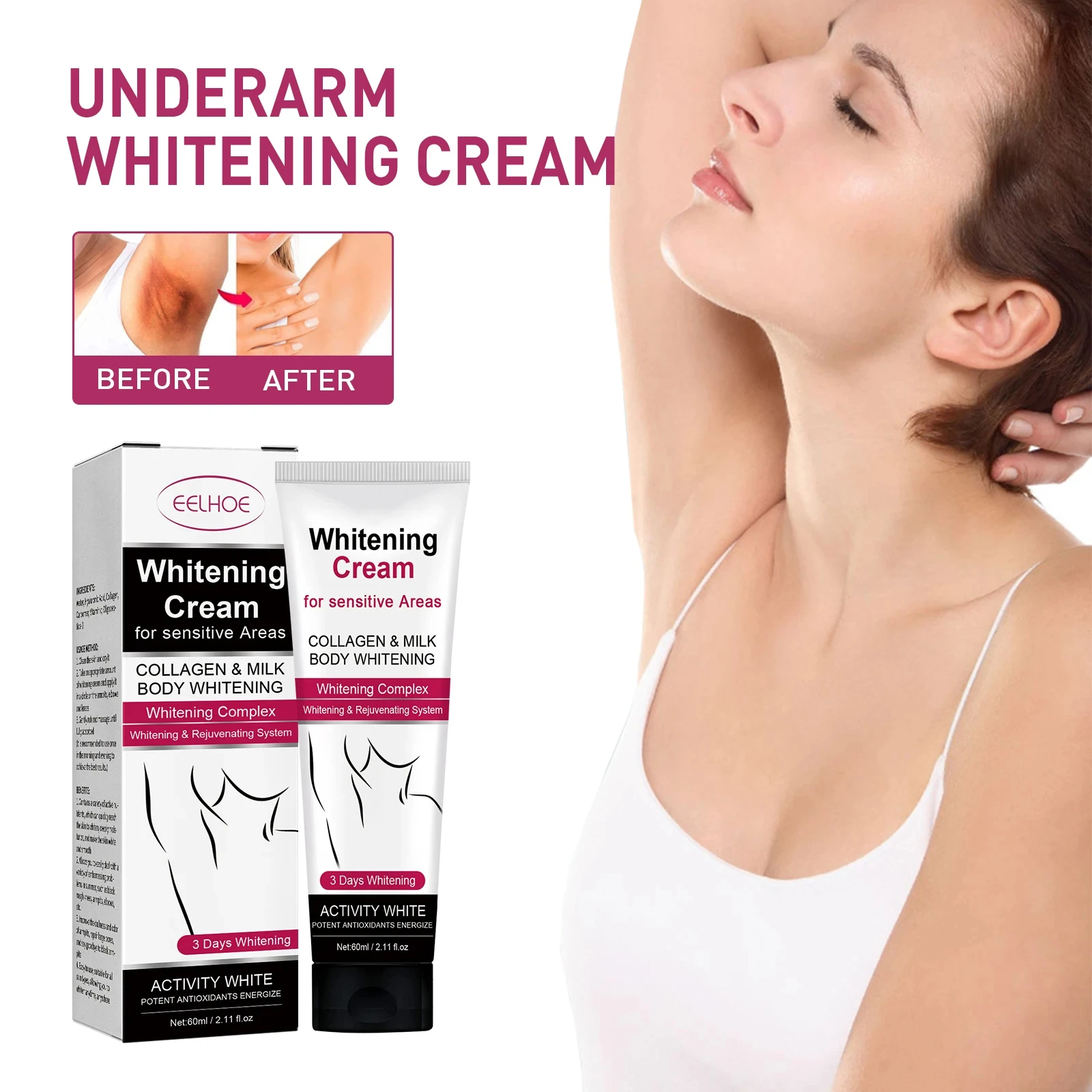 

EELHOE Underarm Care Cream Even Skin Tone Moisturizer Hydrating Nourishing Formula Smoothing Body Treatment For Darker Skin Care