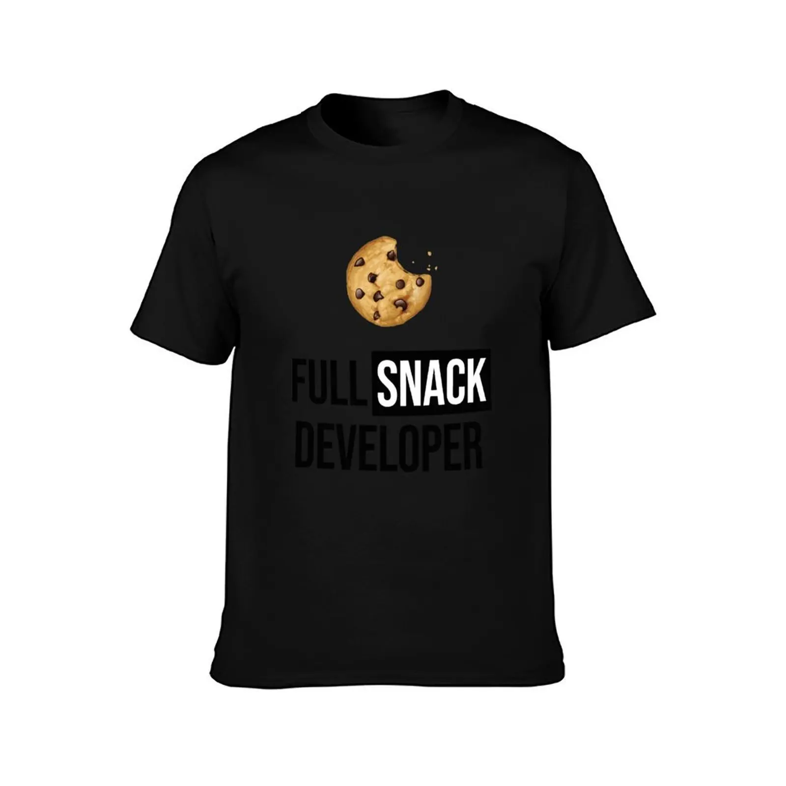 تي شيرت Full Stack Developer - Full Snack Developer تي شيرت رجالي من القطن الثقيل تي شيرت مضحك تي شيرت فكاهة داكنة