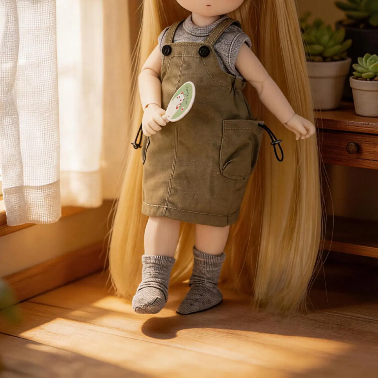 1/6 BJD Doll Dress Sleeveless Blythe Dress BJD Doll Outfit Lace Trim Vintage-Inspired