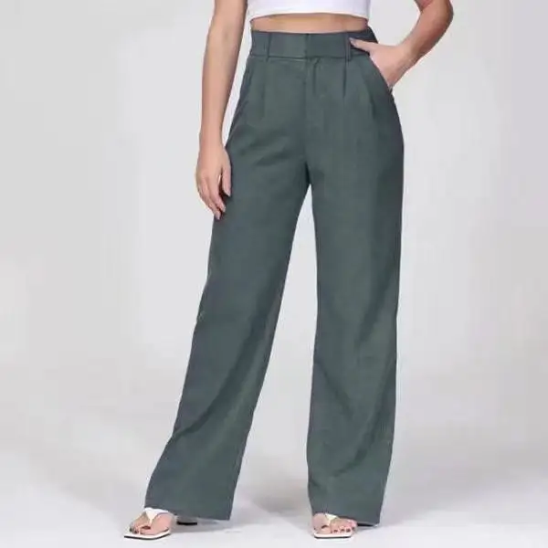 Pantaloni da abito casual versatili a gamba larga da donna Pantaloni lunghi comodi e larghi dal design a vita media Collezione primaverile